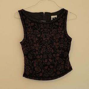 Tadashi Velvet beaded top size Med
